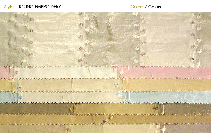 TICKING EMBROIDERY fabric collection cover - Catania Silks